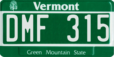 VT license plate DMF315