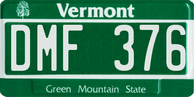 VT license plate DMF376