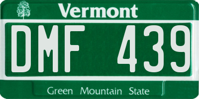 VT license plate DMF439