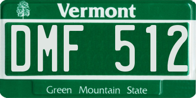 VT license plate DMF512