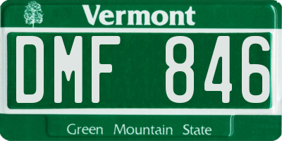 VT license plate DMF846