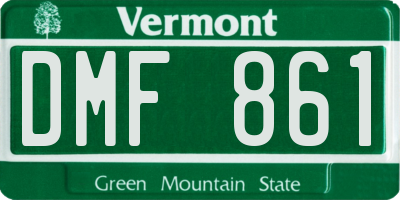 VT license plate DMF861