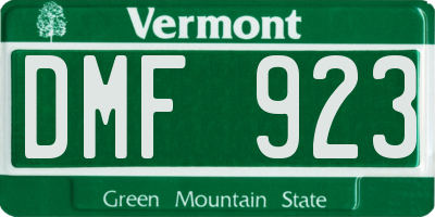 VT license plate DMF923