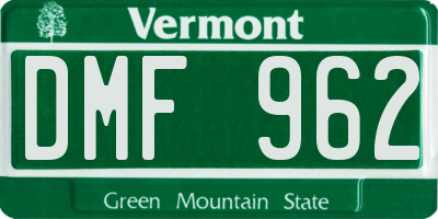 VT license plate DMF962