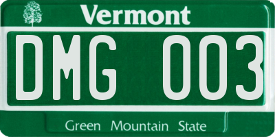 VT license plate DMG003