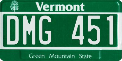 VT license plate DMG451