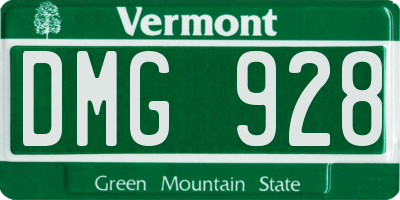 VT license plate DMG928