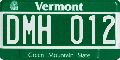 VT license plate DMH012