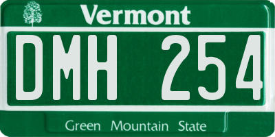 VT license plate DMH254