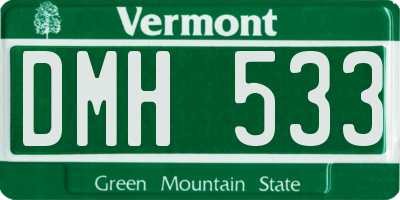 VT license plate DMH533