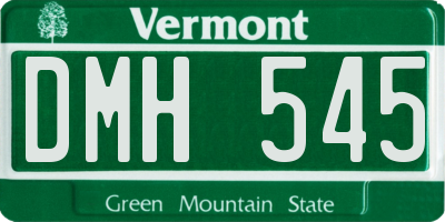 VT license plate DMH545