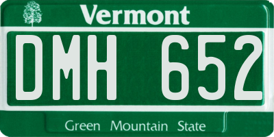 VT license plate DMH652