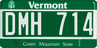 VT license plate DMH714