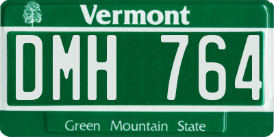 VT license plate DMH764