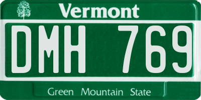 VT license plate DMH769