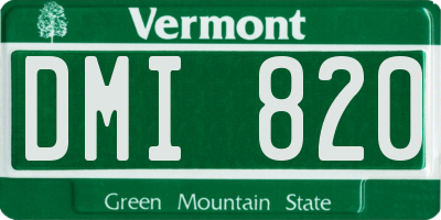 VT license plate DMI820