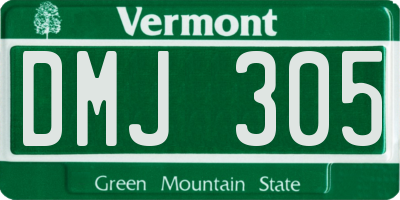 VT license plate DMJ305