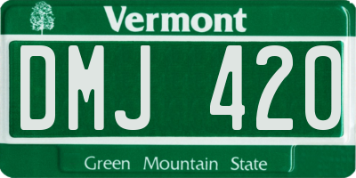 VT license plate DMJ420