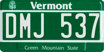 VT license plate DMJ537