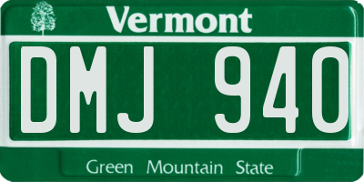 VT license plate DMJ940