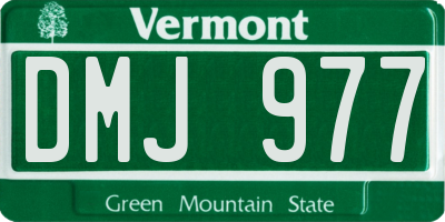 VT license plate DMJ977