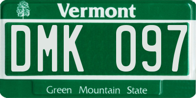 VT license plate DMK097