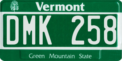 VT license plate DMK258