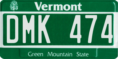 VT license plate DMK474