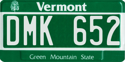 VT license plate DMK652