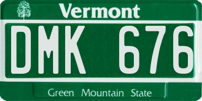 VT license plate DMK676