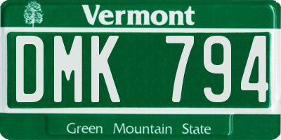 VT license plate DMK794