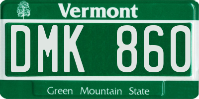 VT license plate DMK860