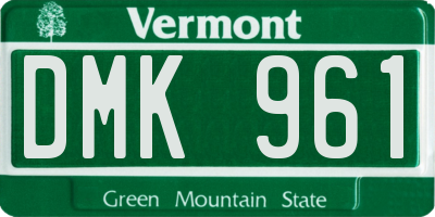 VT license plate DMK961