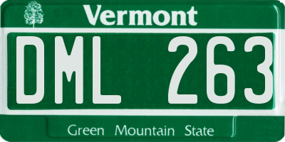VT license plate DML263