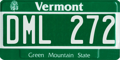 VT license plate DML272