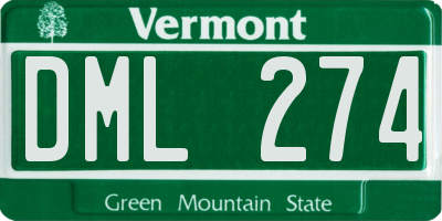 VT license plate DML274