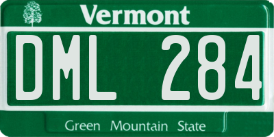 VT license plate DML284