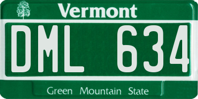 VT license plate DML634
