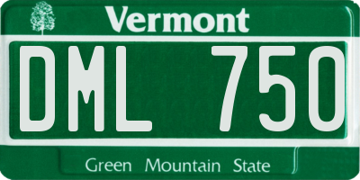 VT license plate DML750