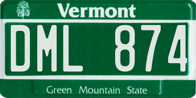 VT license plate DML874