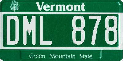 VT license plate DML878