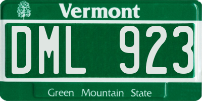 VT license plate DML923