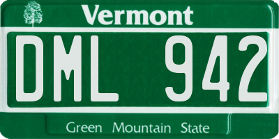 VT license plate DML942