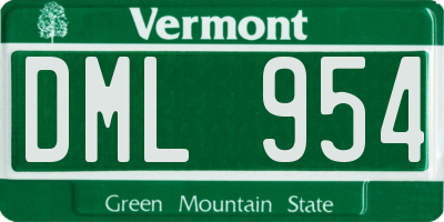 VT license plate DML954