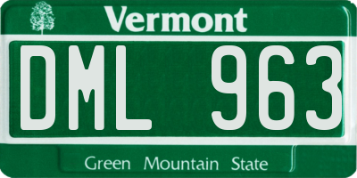 VT license plate DML963
