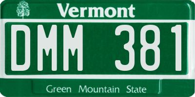 VT license plate DMM381