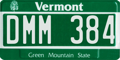 VT license plate DMM384