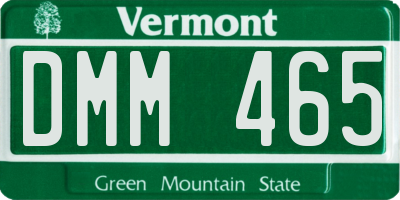 VT license plate DMM465