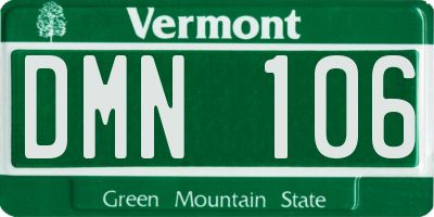 VT license plate DMN106