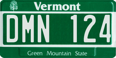 VT license plate DMN124